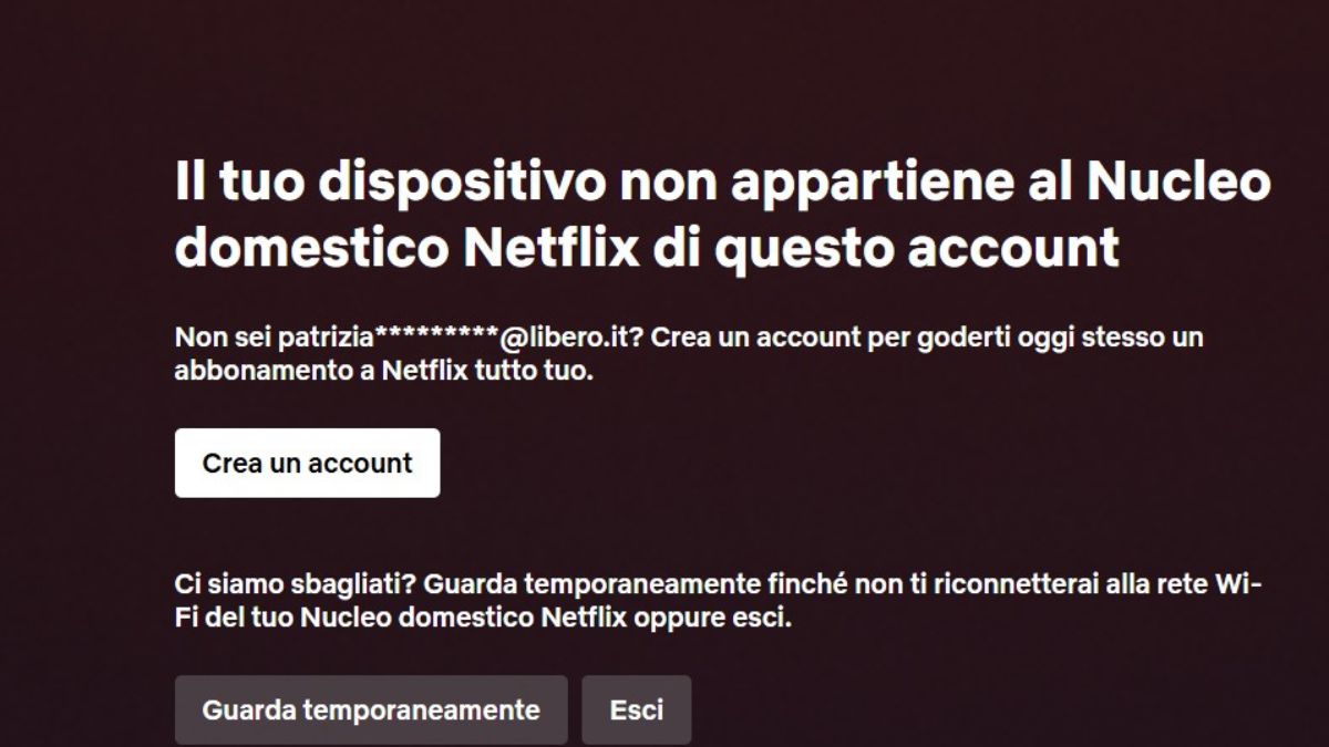 Condivisione account Netflix