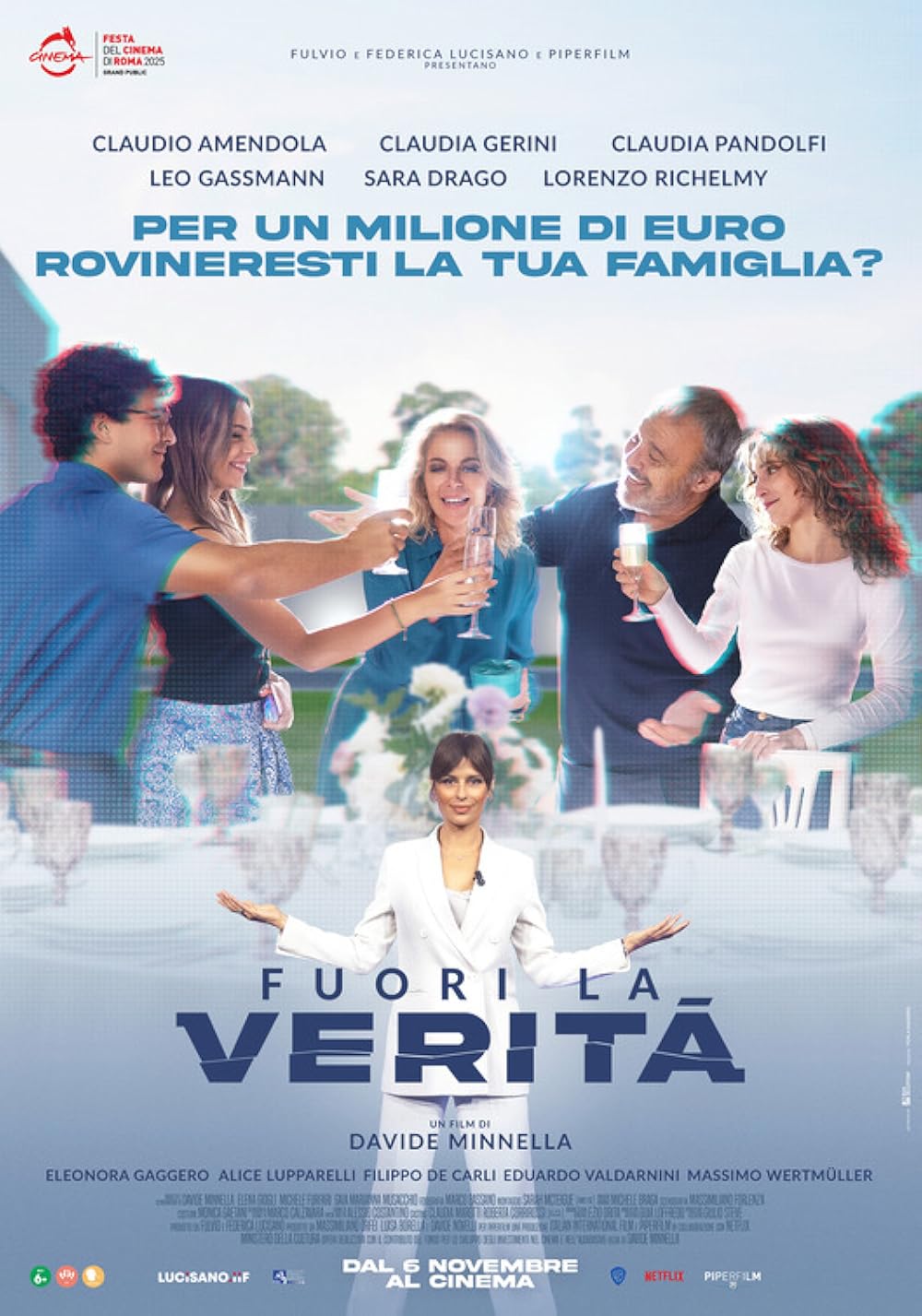 Fuori la verità: la commedia italiana scala la Top 10 di Netflix. Con Claudio Amendola, Claudia Gerini e Claudia Pandolfi. 