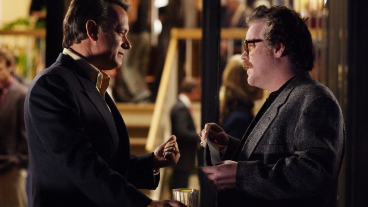 In foto i protagonisti del film La guerra di Charlie Wilson
