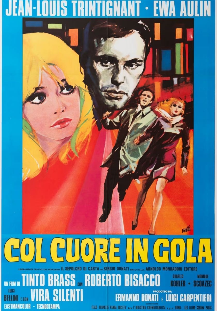 Col cuore in gola arriva su Netflix restaurato in 4K: trama, cast e curiosità sul sorprendente giallo pop di Tinto Brass con Trintignant e Aulin.