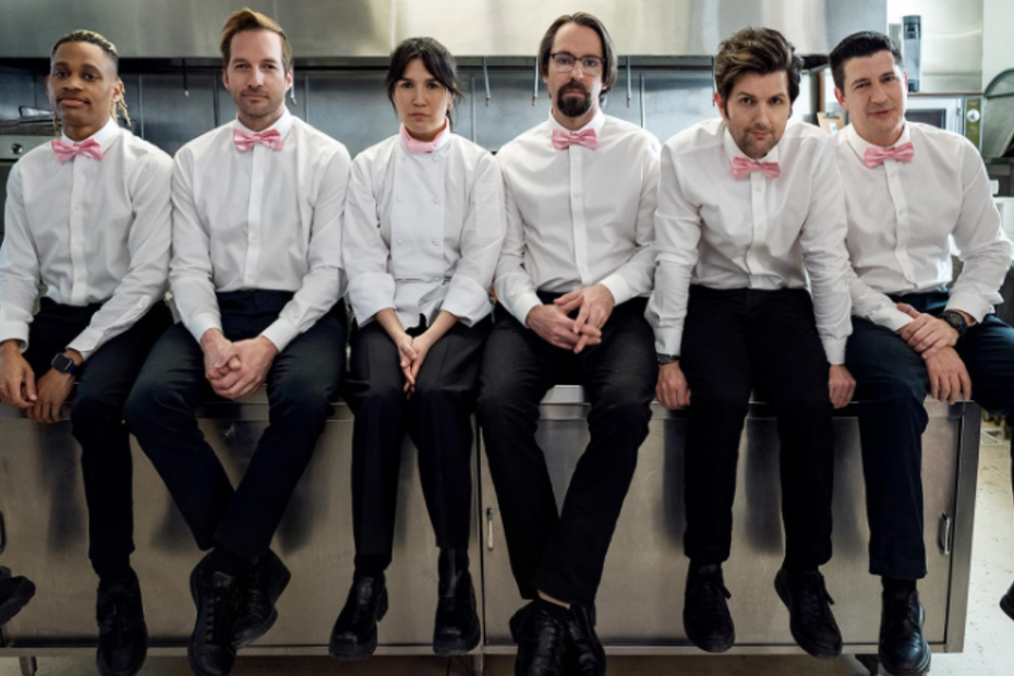 In foto i protagonisti della serie tv comedy Party Down